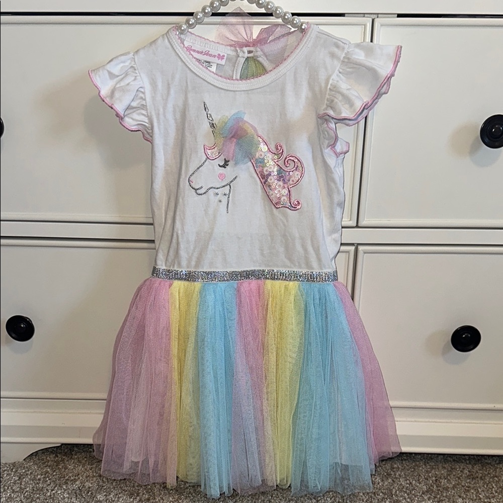 Bonnie Jean Unicorn Dress with Rainbow skirt size 3T